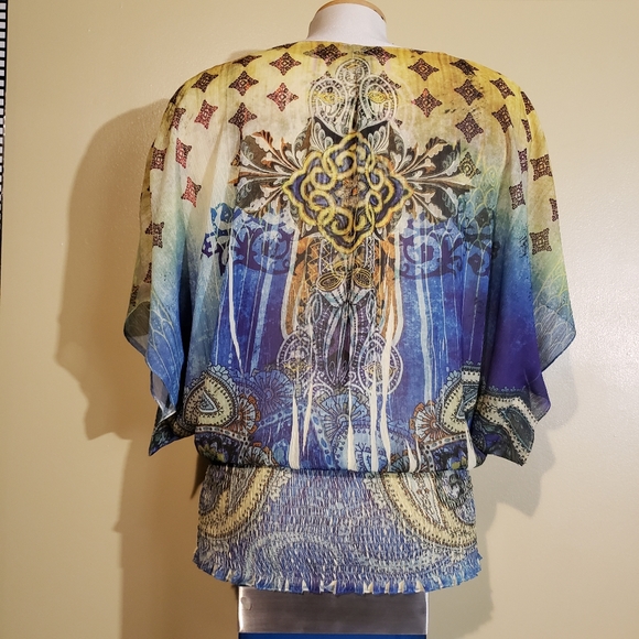 Colourful top with interesting pattern. - Picture 3 of 5